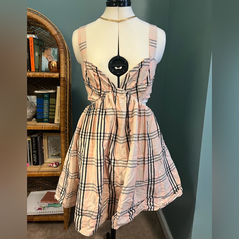 Plaid Free People Cutout Summer Dress